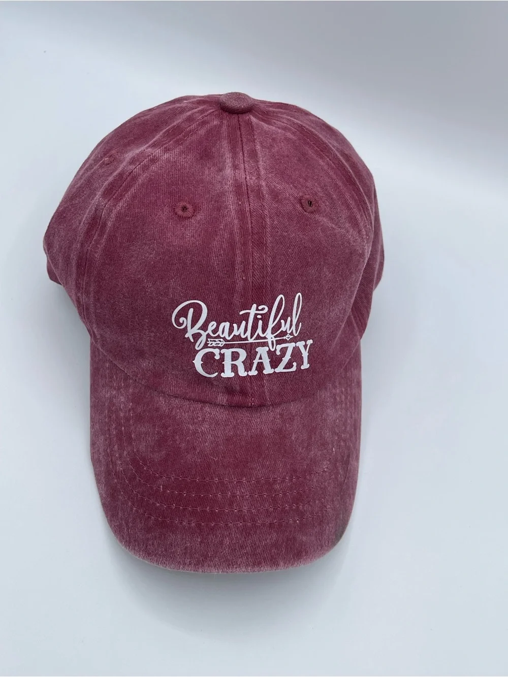 Beautiful Crazy Cotton Baseball Cap - Wine